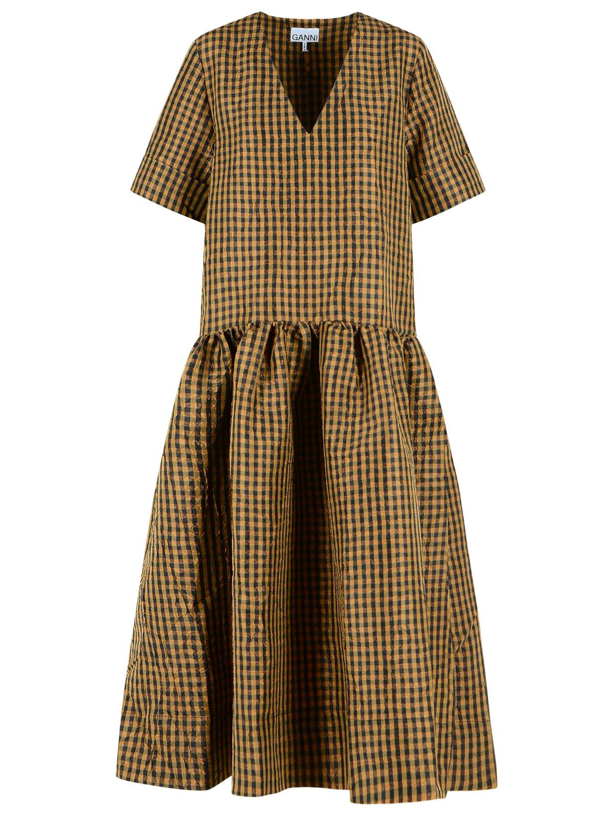 Ganni Two-Tone Polyester Dress Women GANNI