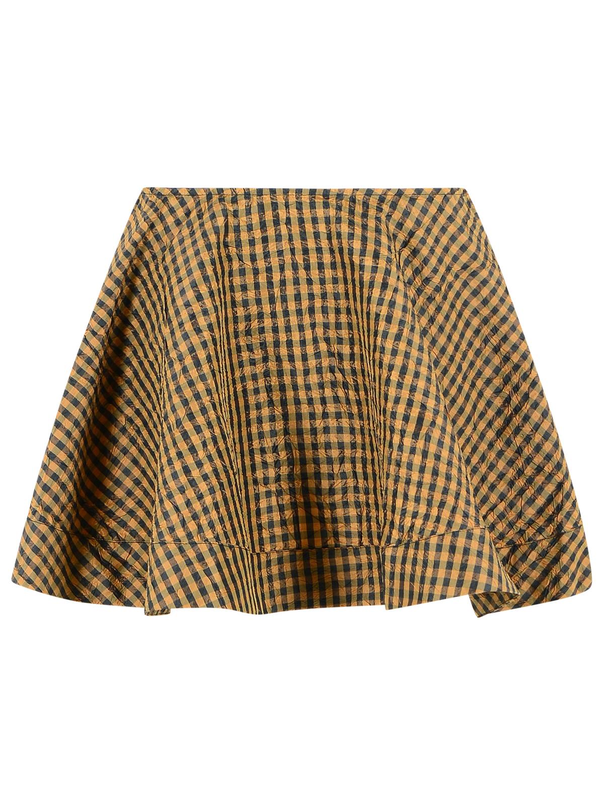 Ganni Brown And Black Polyester Skirt Women GANNI