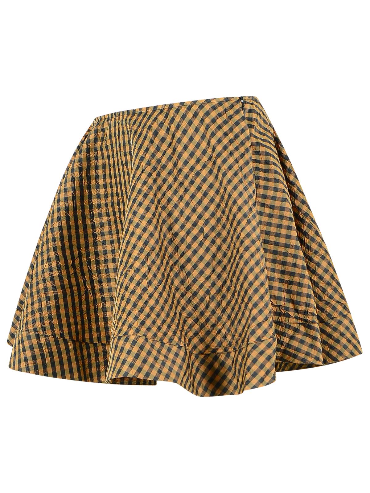 Ganni Brown And Black Polyester Skirt Women GANNI
