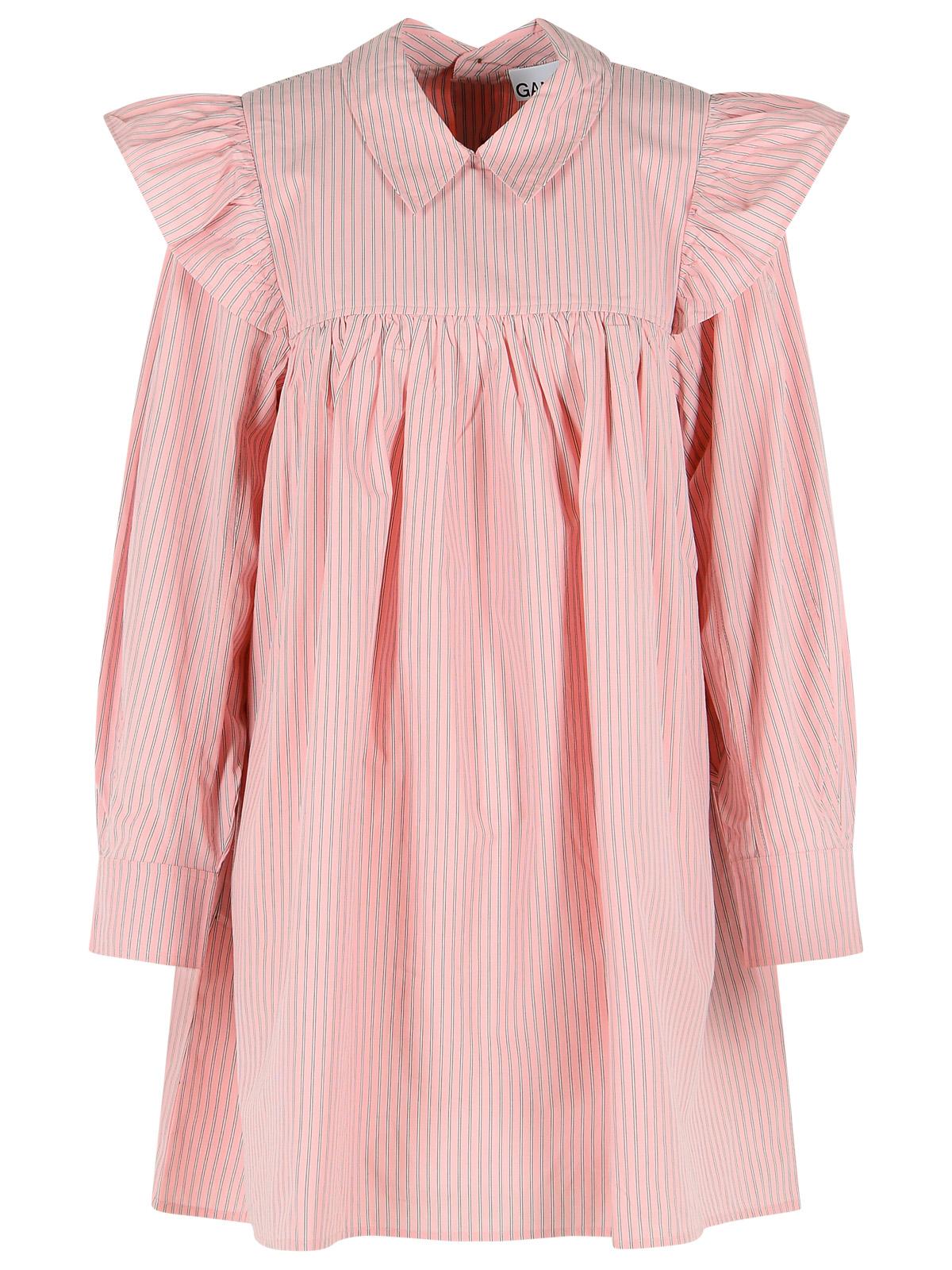 Ganni Pink Cotton Dress Women GANNI