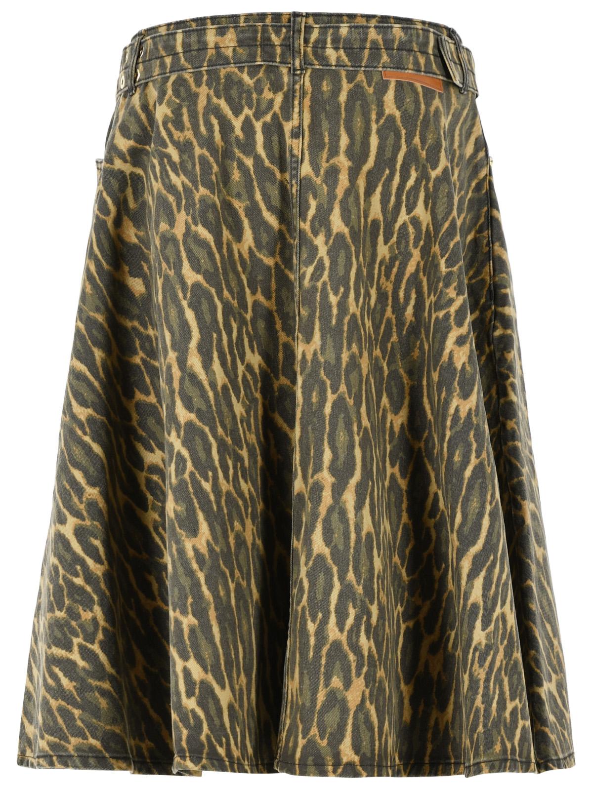 Ganni Leopard Skirt In Cotton Women GANNI