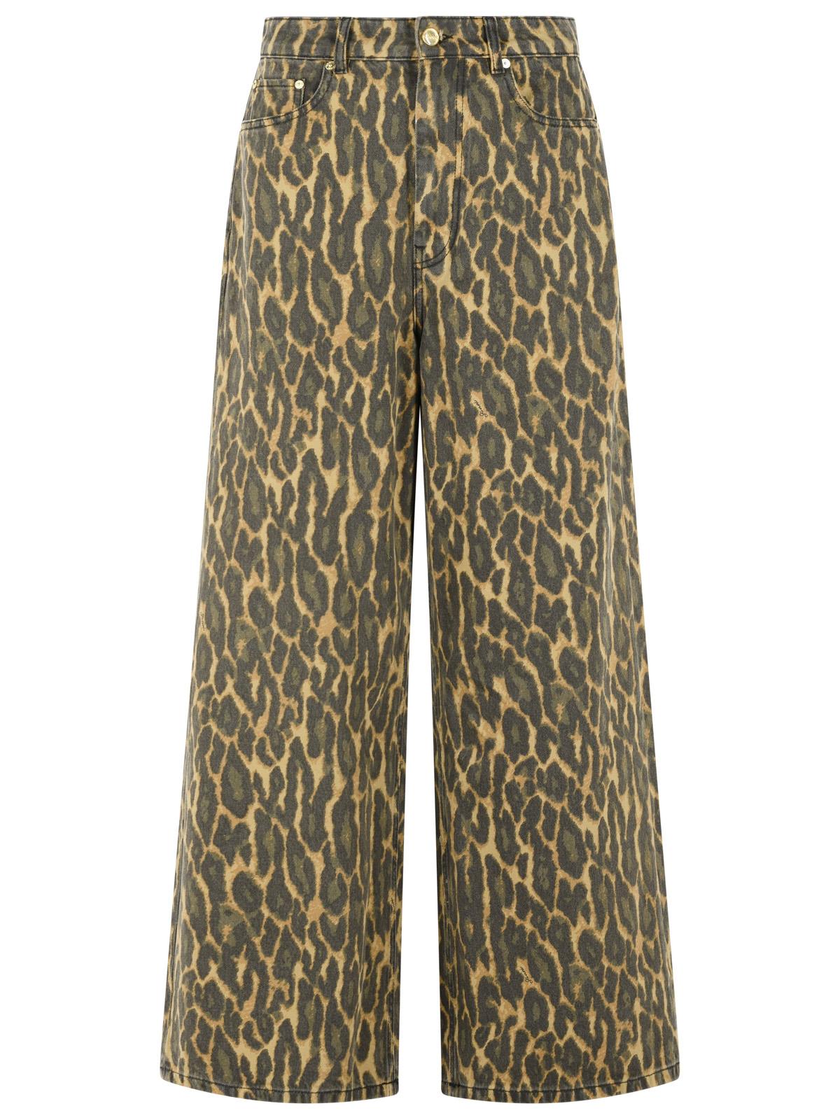 Ganni Leopard Cotton Jeans Women GANNI