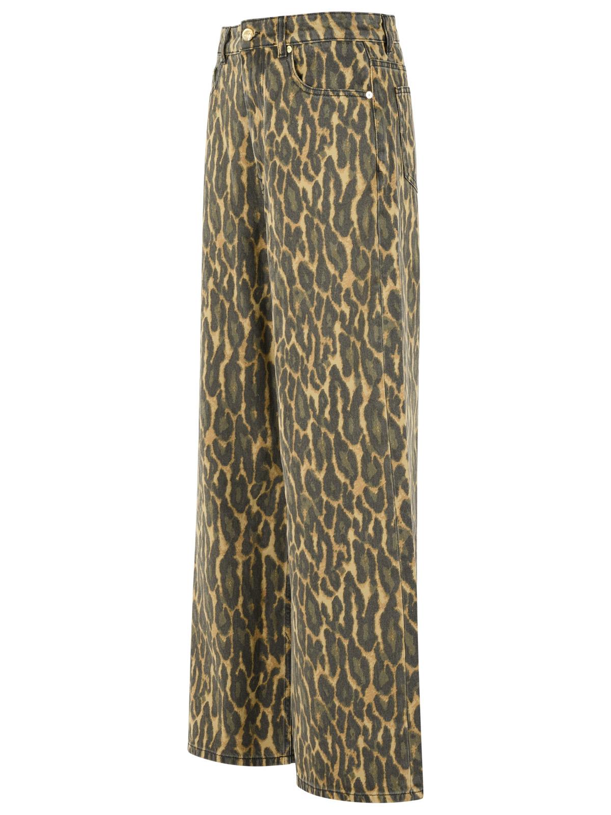 Ganni Leopard Cotton Jeans Women GANNI