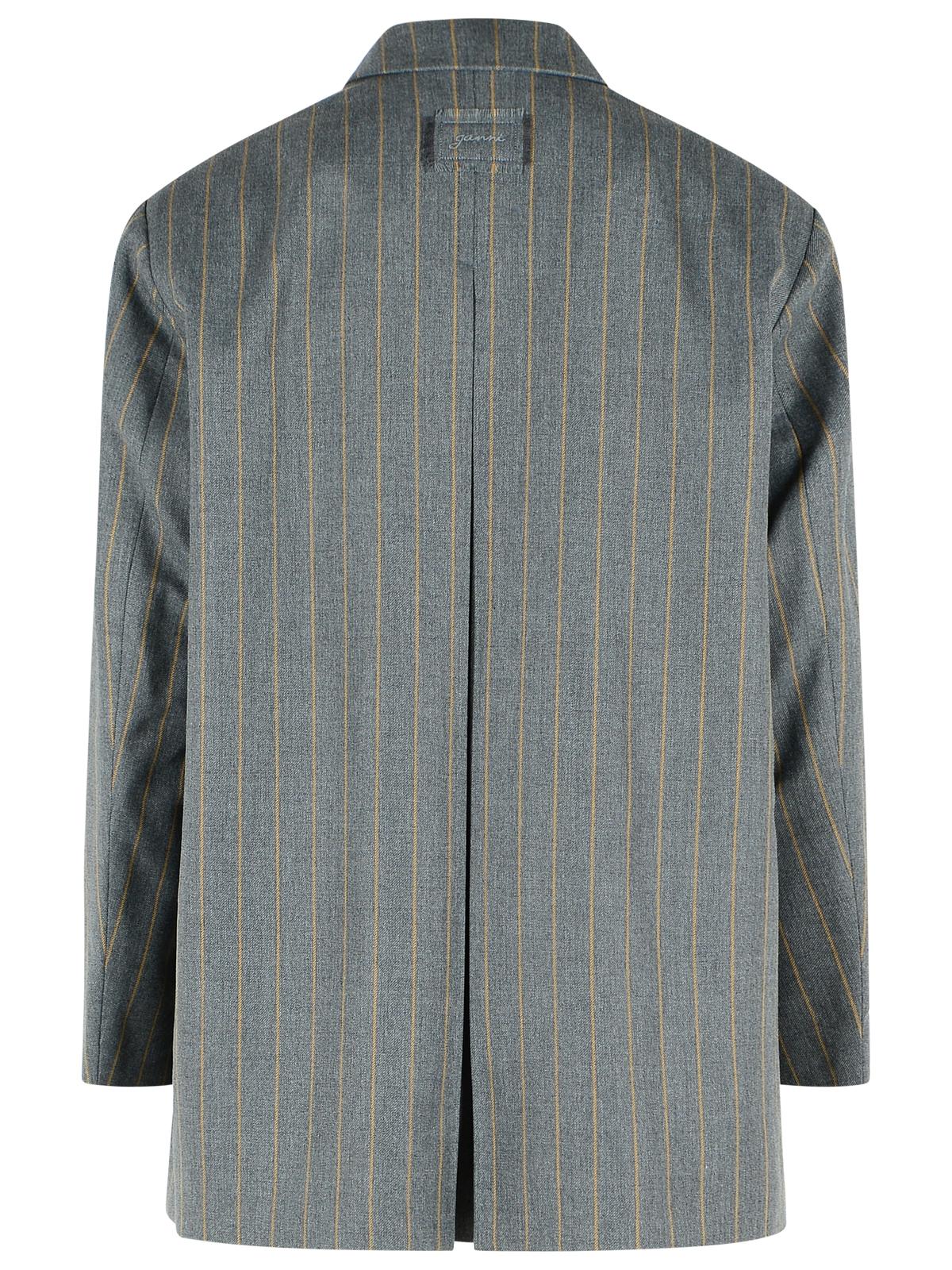 Ganni Grey Wool Blend Blazer Women GANNI