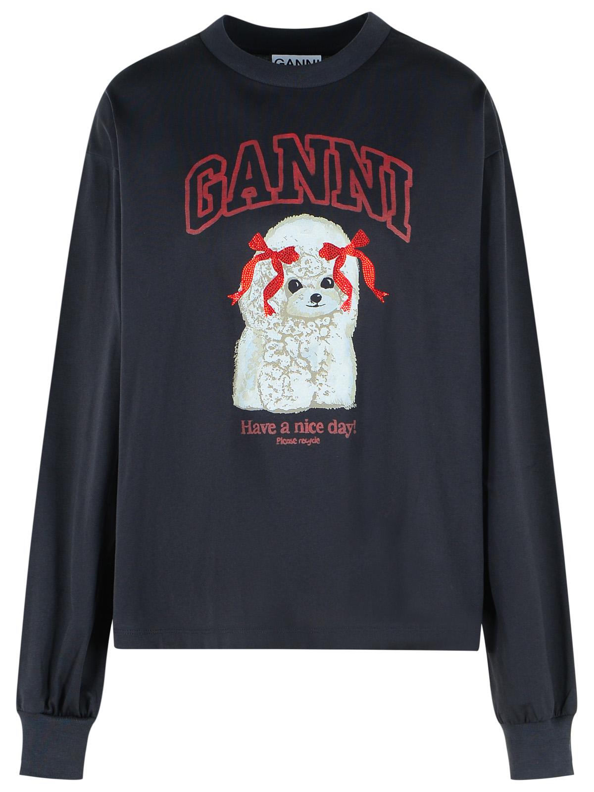 Ganni Gray Cotton Sweater Women GANNI