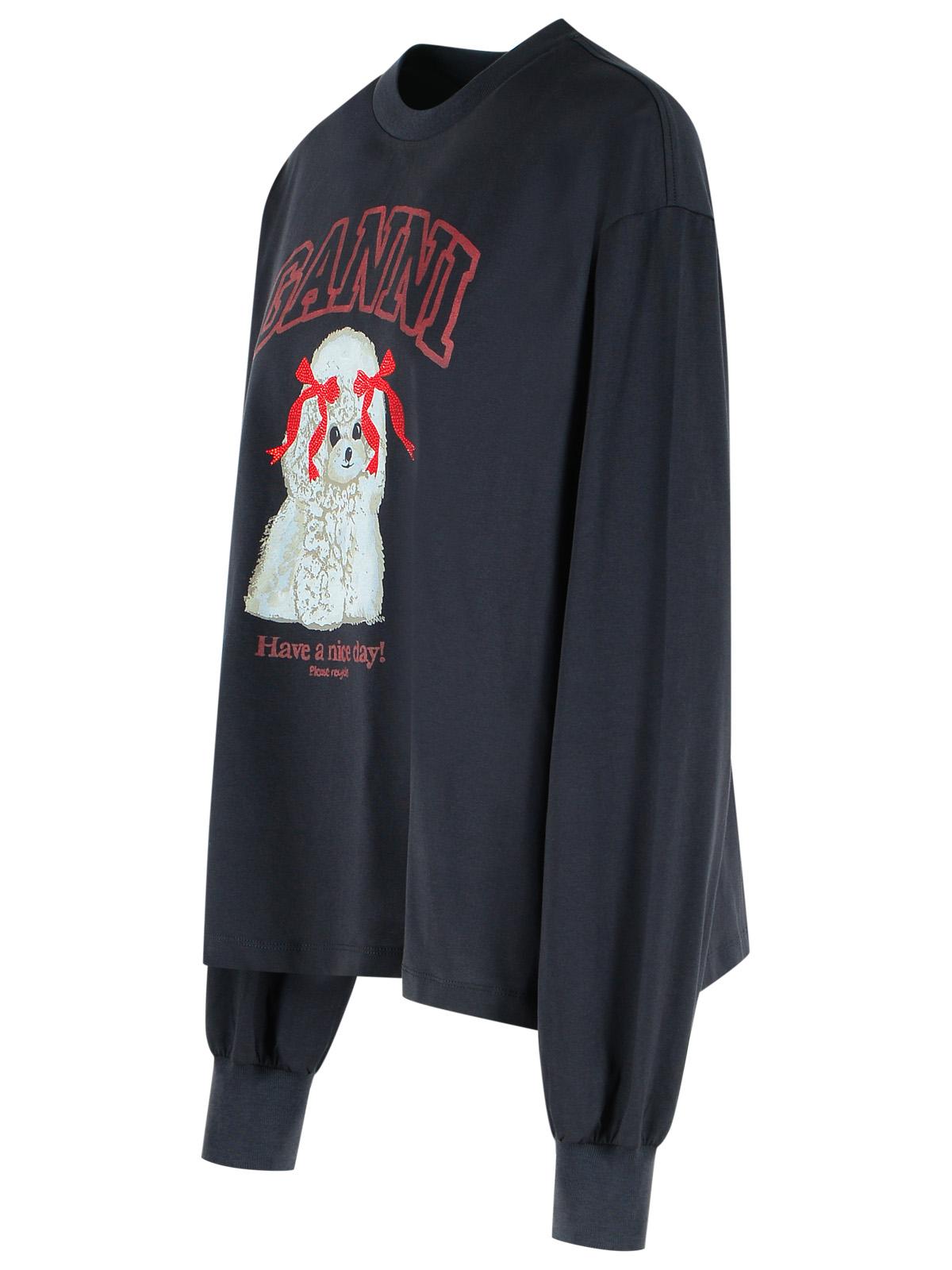Ganni Gray Cotton Sweater Women GANNI