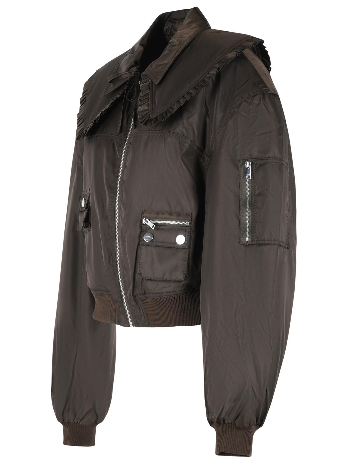 Ganni Brown Polyamide Bomber Jacket Women GANNI