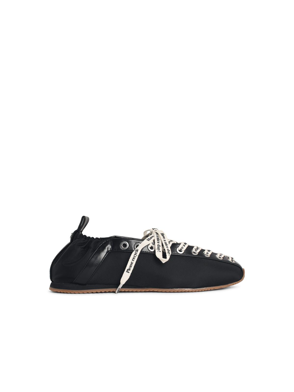 Ganni 'Sporty' Black Fabric Blend Ballet Flats Women GANNI