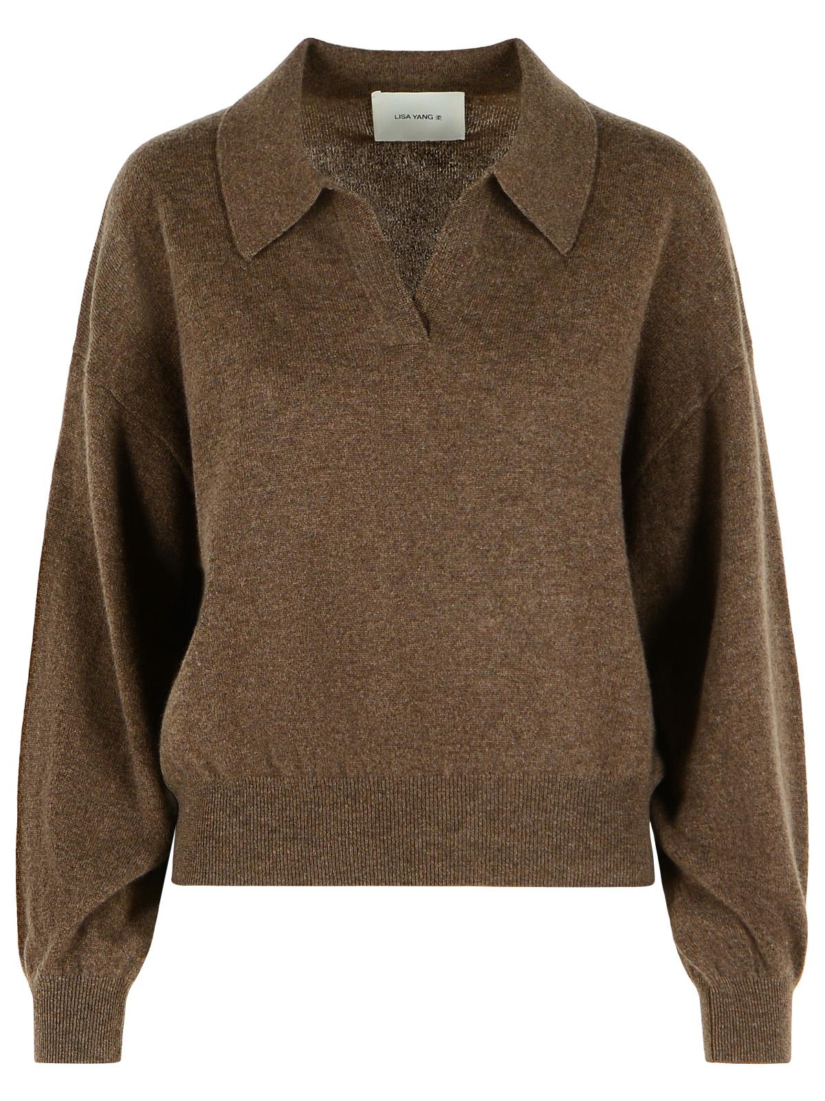 Lisa Yang 'Katriel' Dark Truffle Cashmere Sweater Women LISA YANG