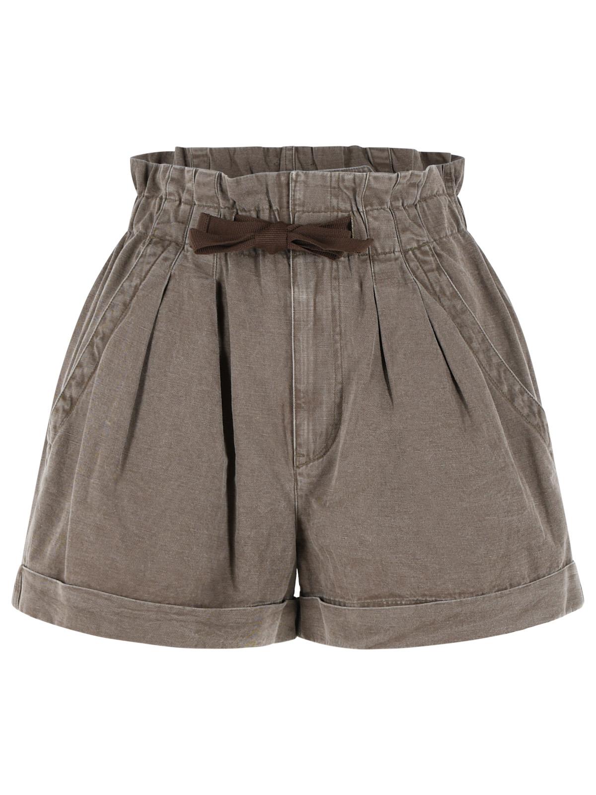 Isabel Marant Etoile 'Nirma' Brown Cotton And Linen Shorts Women ISABEL MARANT ETOILE