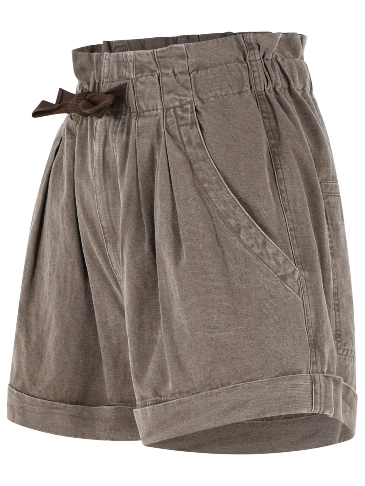 Isabel Marant Etoile 'Nirma' Brown Cotton And Linen Shorts Women ISABEL MARANT ETOILE