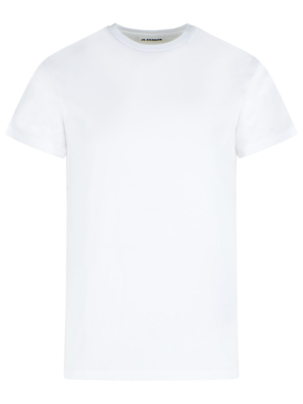 Jil Sander White Cotton Crew Neck T-Shirt Men JIL SANDER