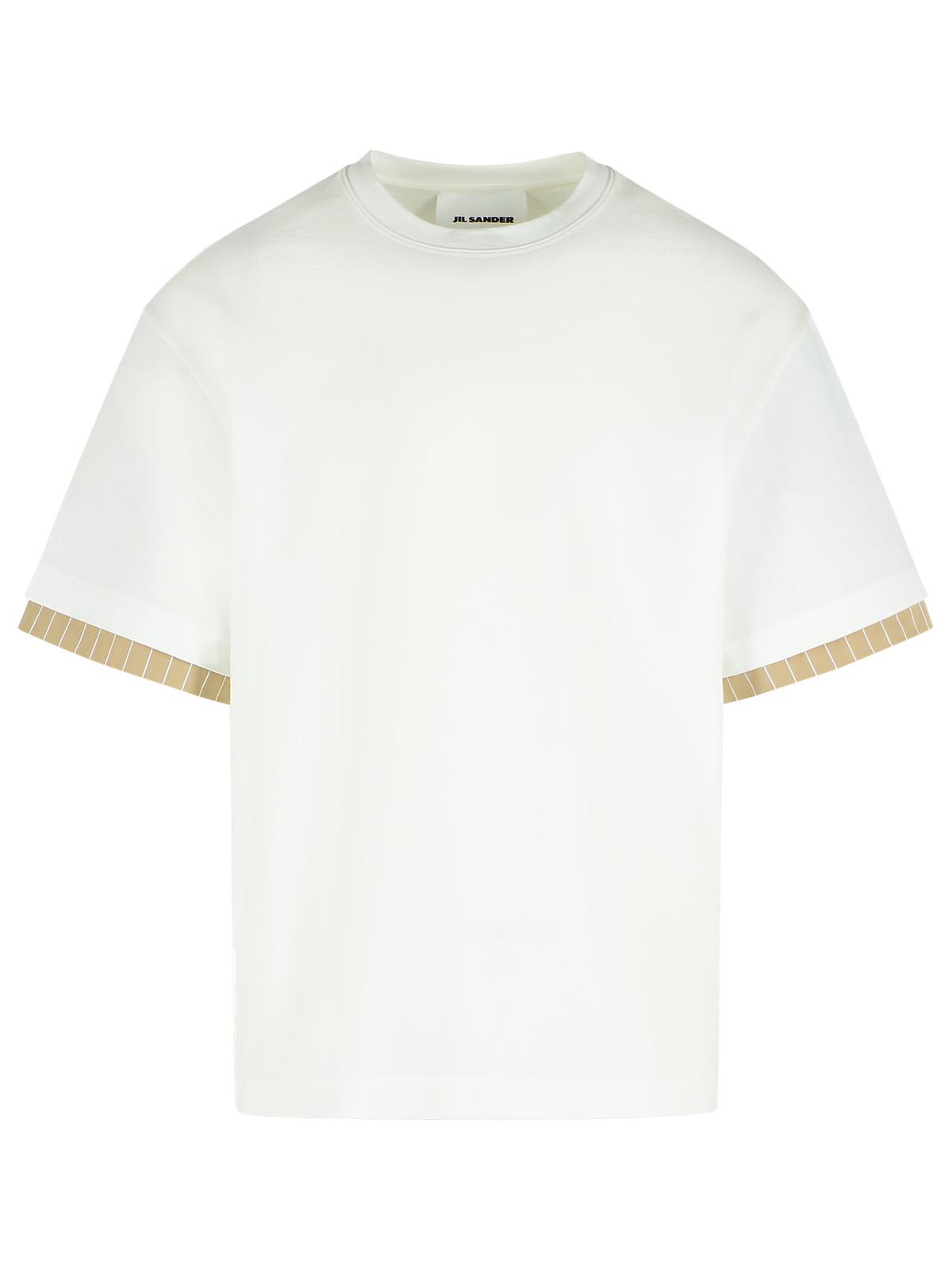 Jil Sander White Cotton Crew Neck T-Shirt Men JIL SANDER