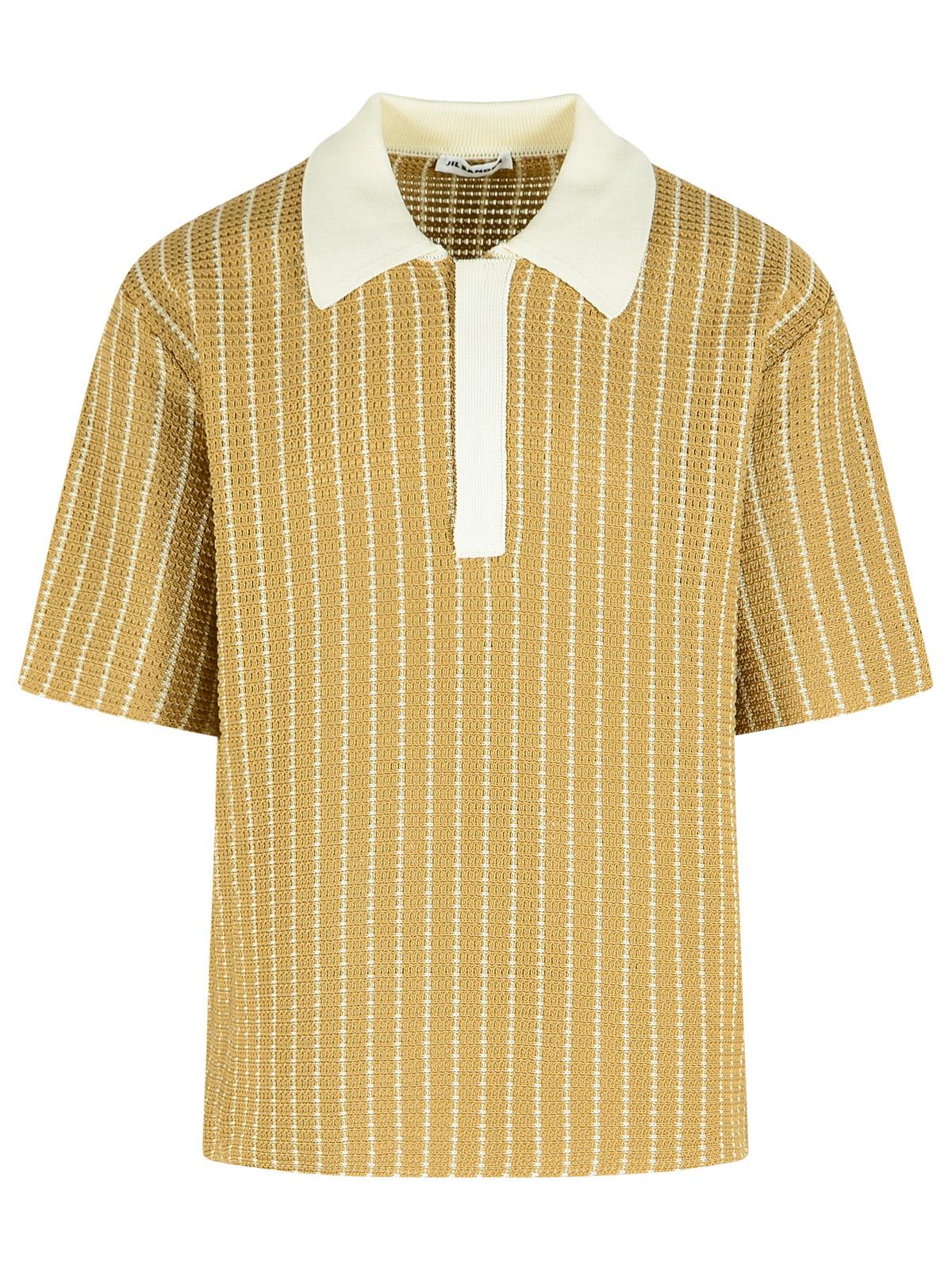 Jil Sander Beige Cotton Knit Polo Shirt Men JIL SANDER