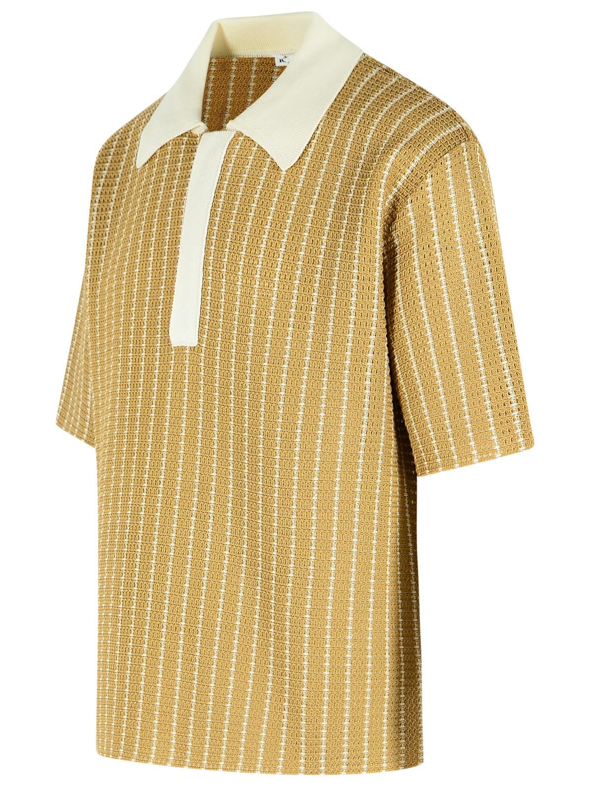 Jil Sander Beige Cotton Knit Polo Shirt Men JIL SANDER