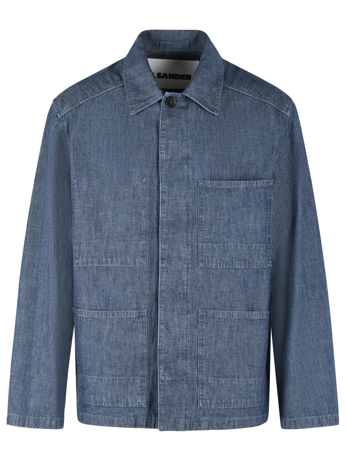 Jil Sander Blue Cotton Jacket Men JIL SANDER