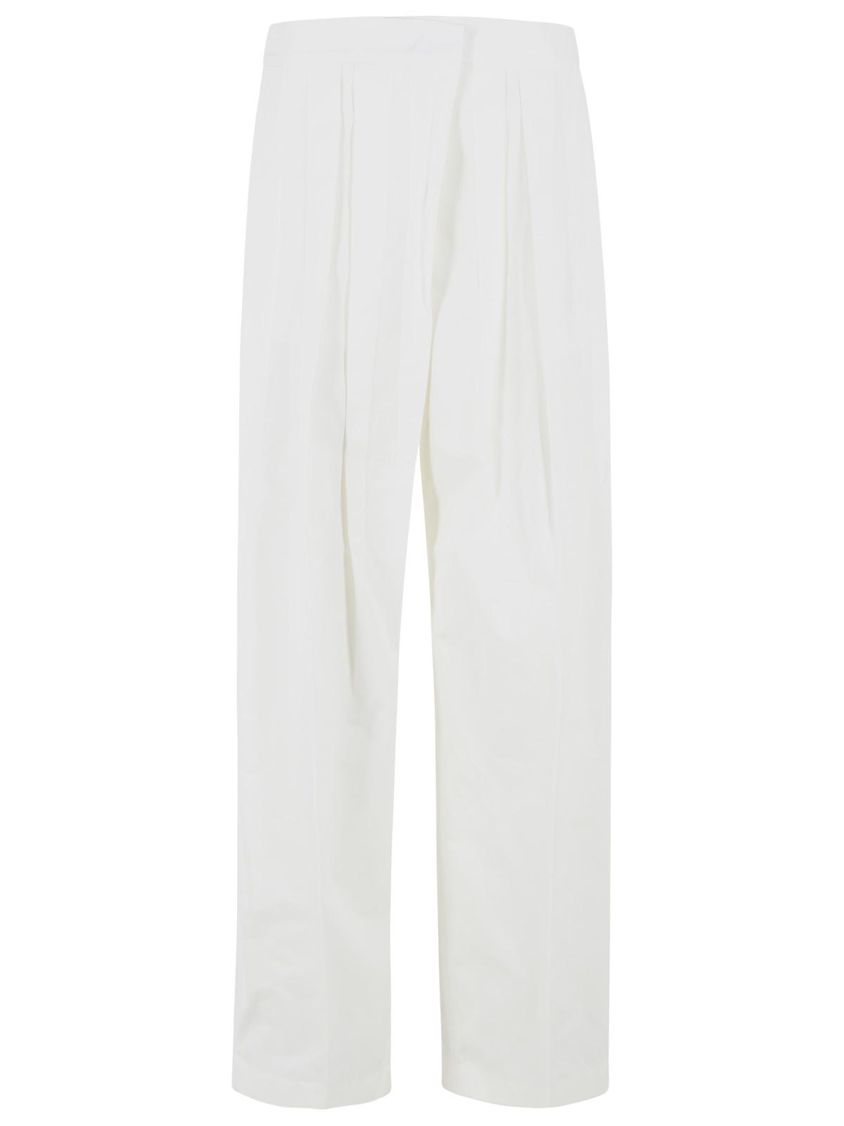 Jil Sander Milk Cotton And Silk Trousers Women JIL SANDER
