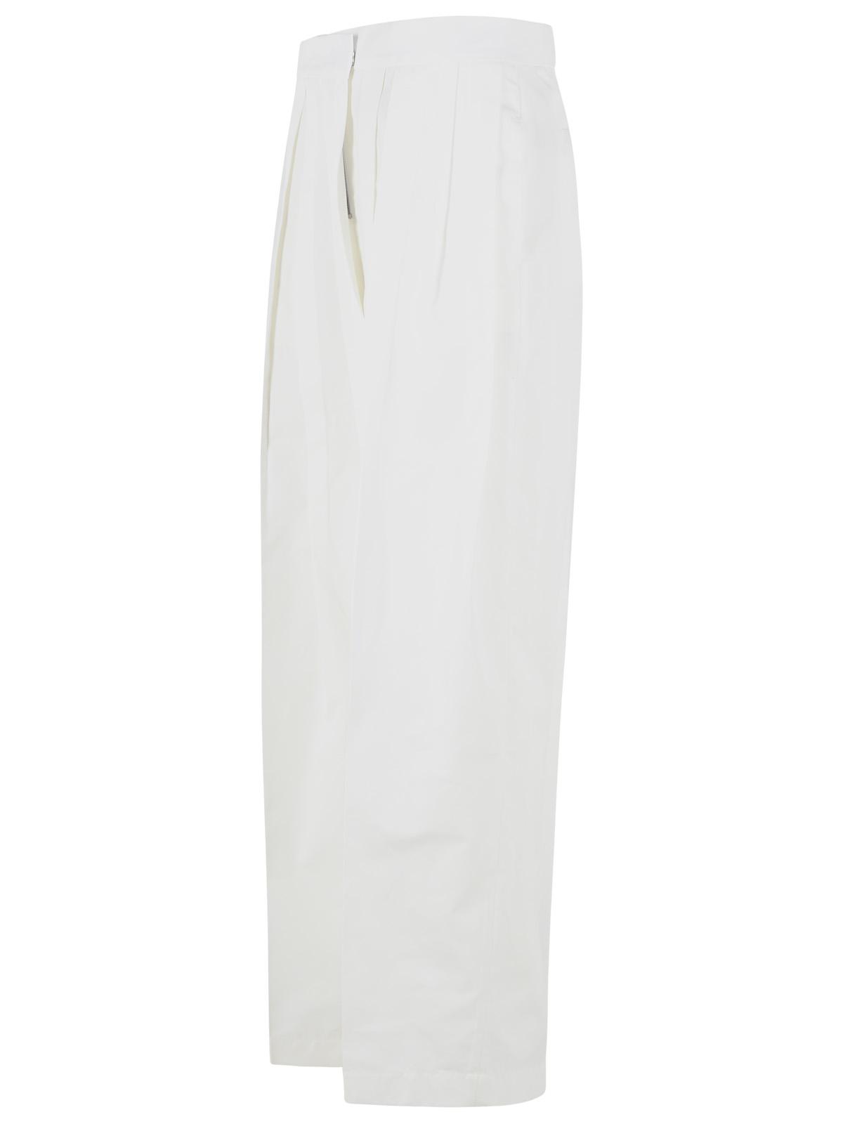 Jil Sander Milk Cotton And Silk Trousers Women JIL SANDER