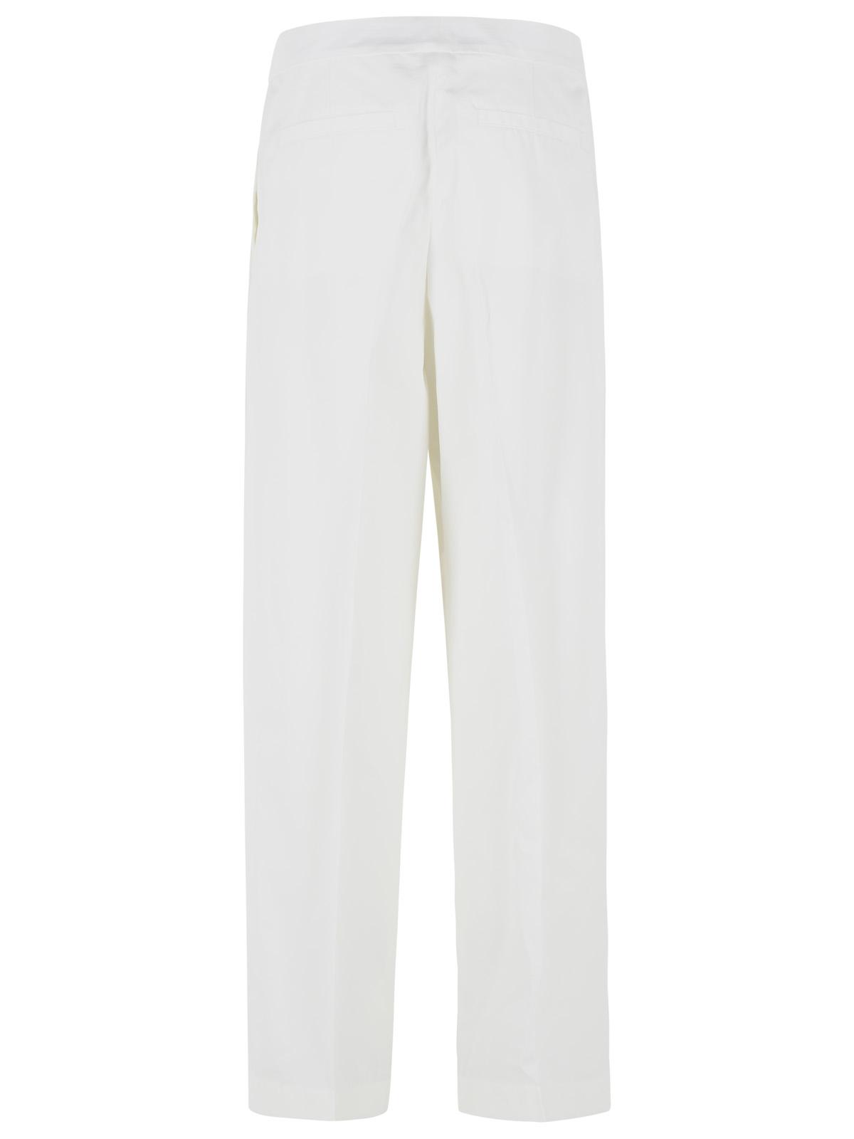 Jil Sander Milk Cotton And Silk Trousers Women JIL SANDER
