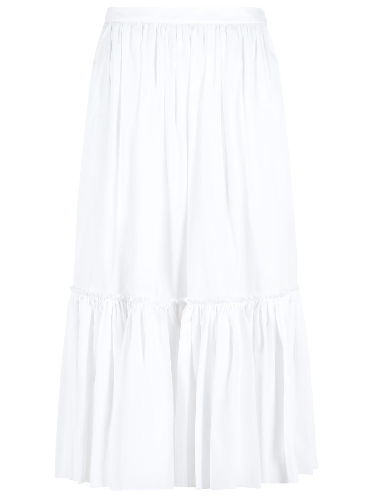 Jil Sander Skirt In White Cotton Poplin Women JIL SANDER