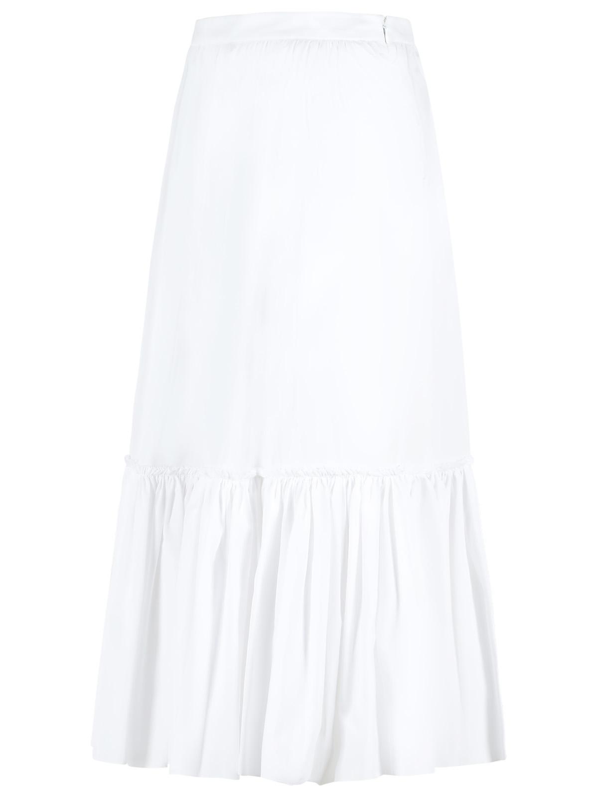 Jil Sander Skirt In White Cotton Poplin Women JIL SANDER