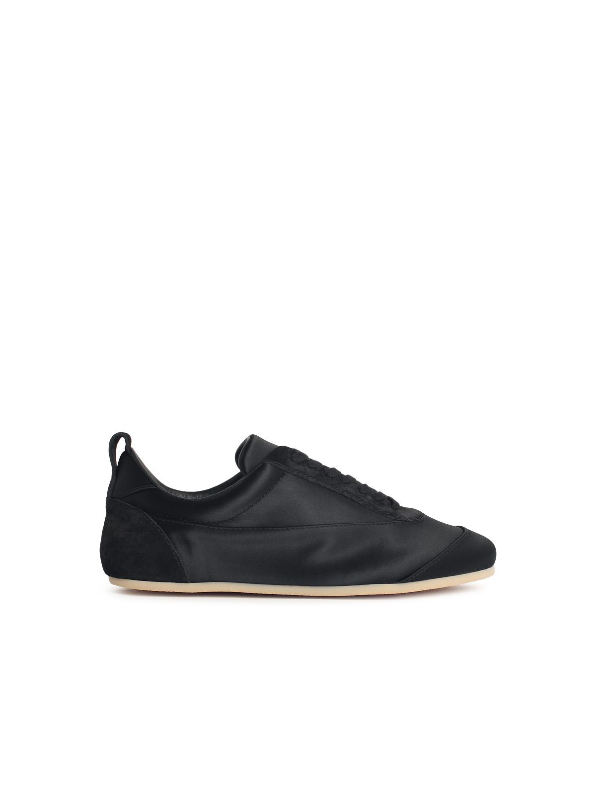 Jil Sander Etage' Satin Sneakers With Black Suede Trim Women JIL SANDER