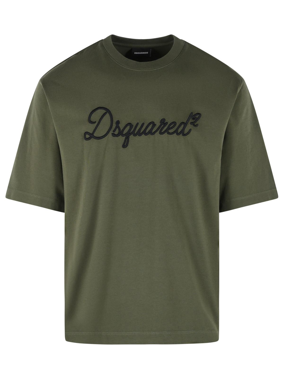 Dsquared2 Green Cotton T-Shirt Men DSQUARED2