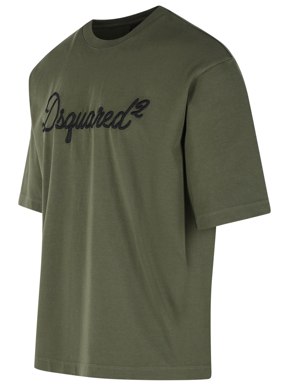 Dsquared2 Green Cotton T-Shirt Men DSQUARED2
