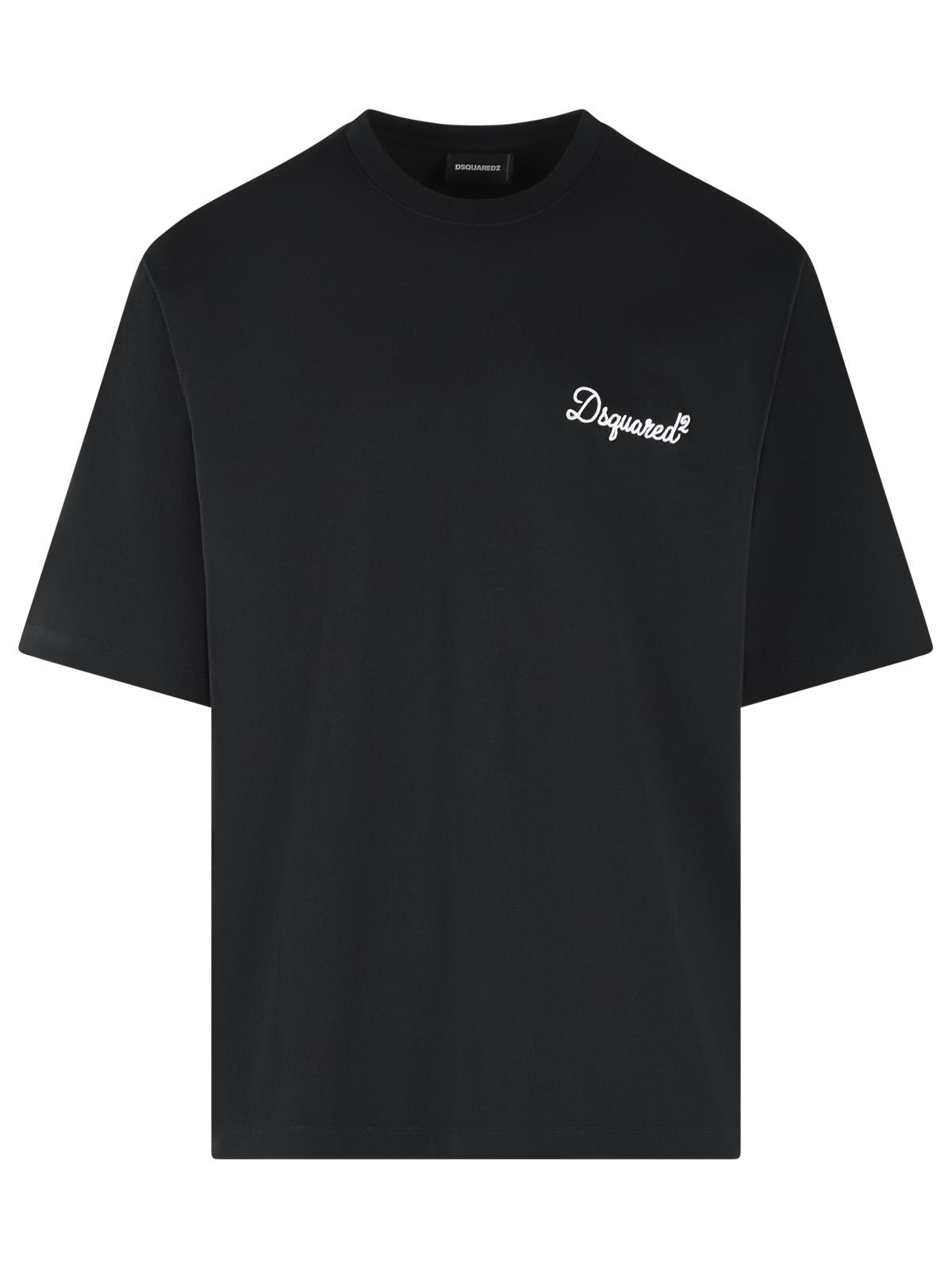 Dsquared2 Black Cotton T-Shirt Men DSQUARED2