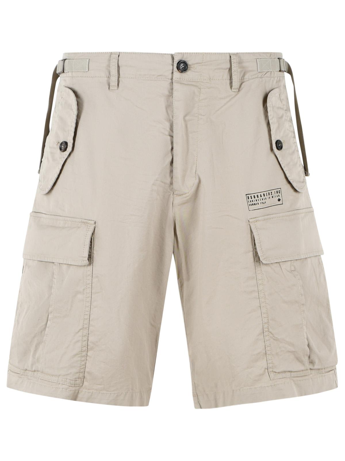 Dsquared2 Beige Cotton Cargo Bermuda Shorts Men DSQUARED2