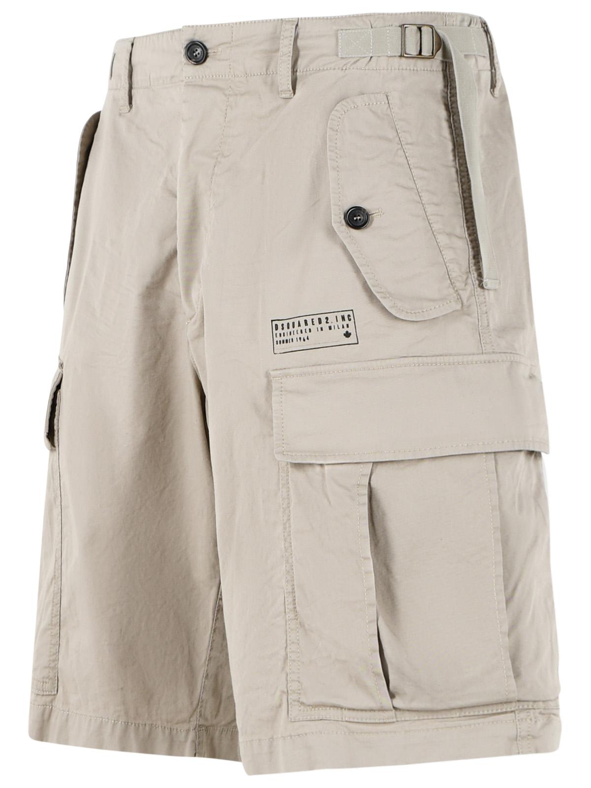 Dsquared2 Beige Cotton Cargo Bermuda Shorts Men DSQUARED2