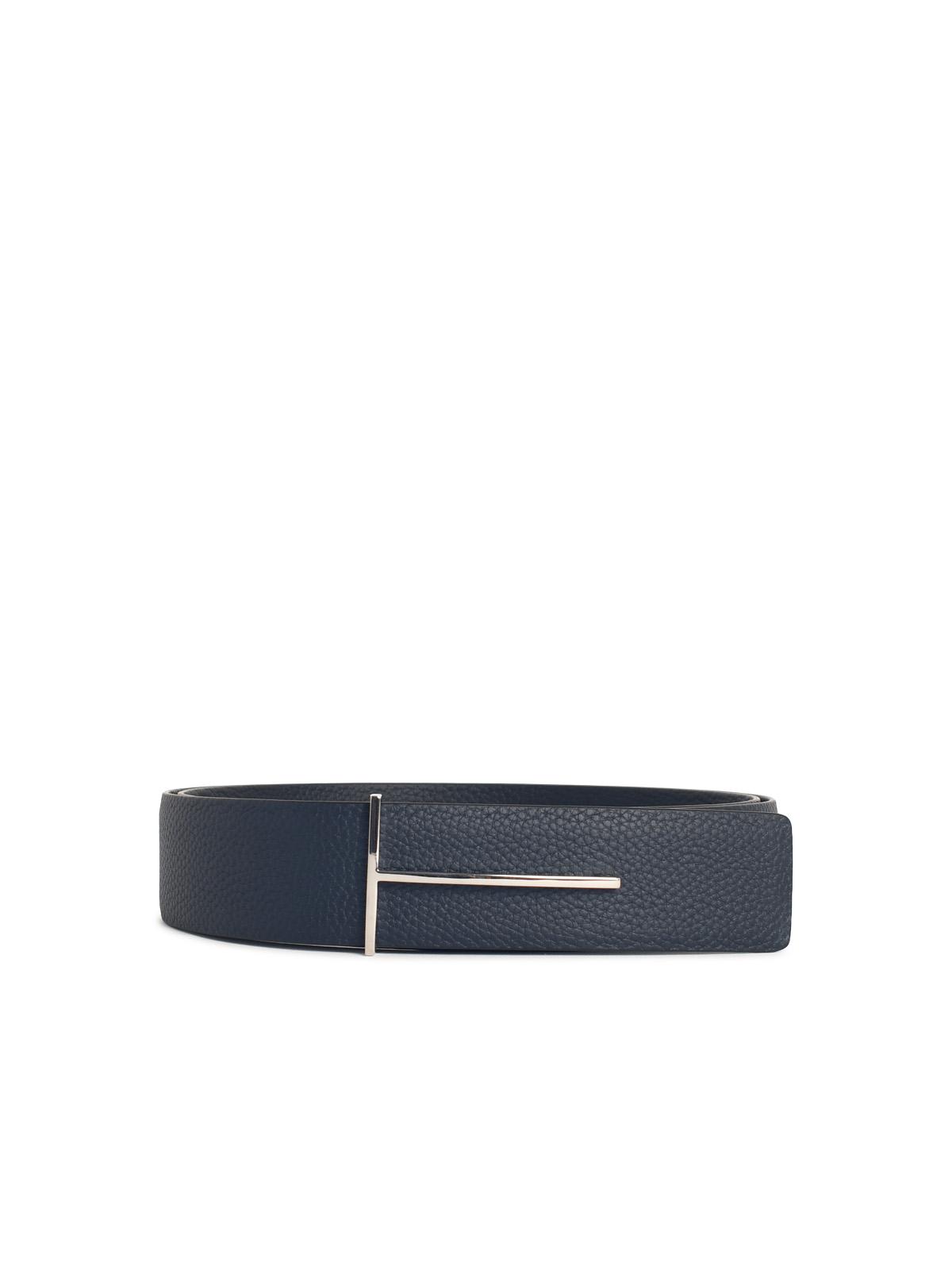 Tom Ford Navy Reversible Leather Belt Men TOM FORD