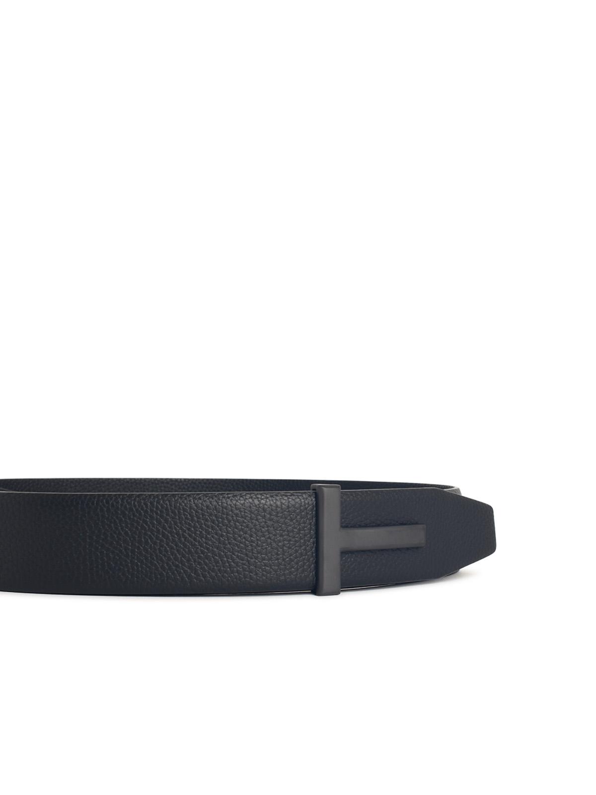 Tom Ford Black Leather Belt Men TOM FORD