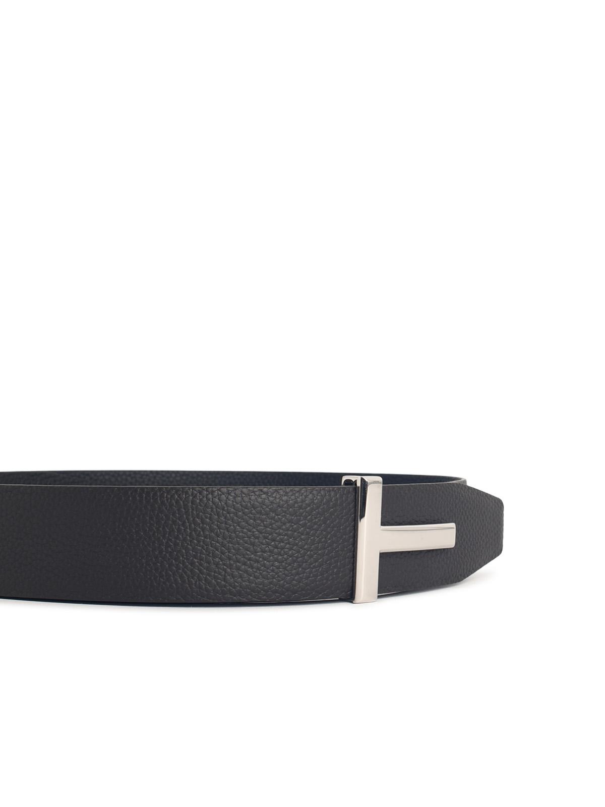 Tom Ford Brown Leather Belt Men TOM FORD
