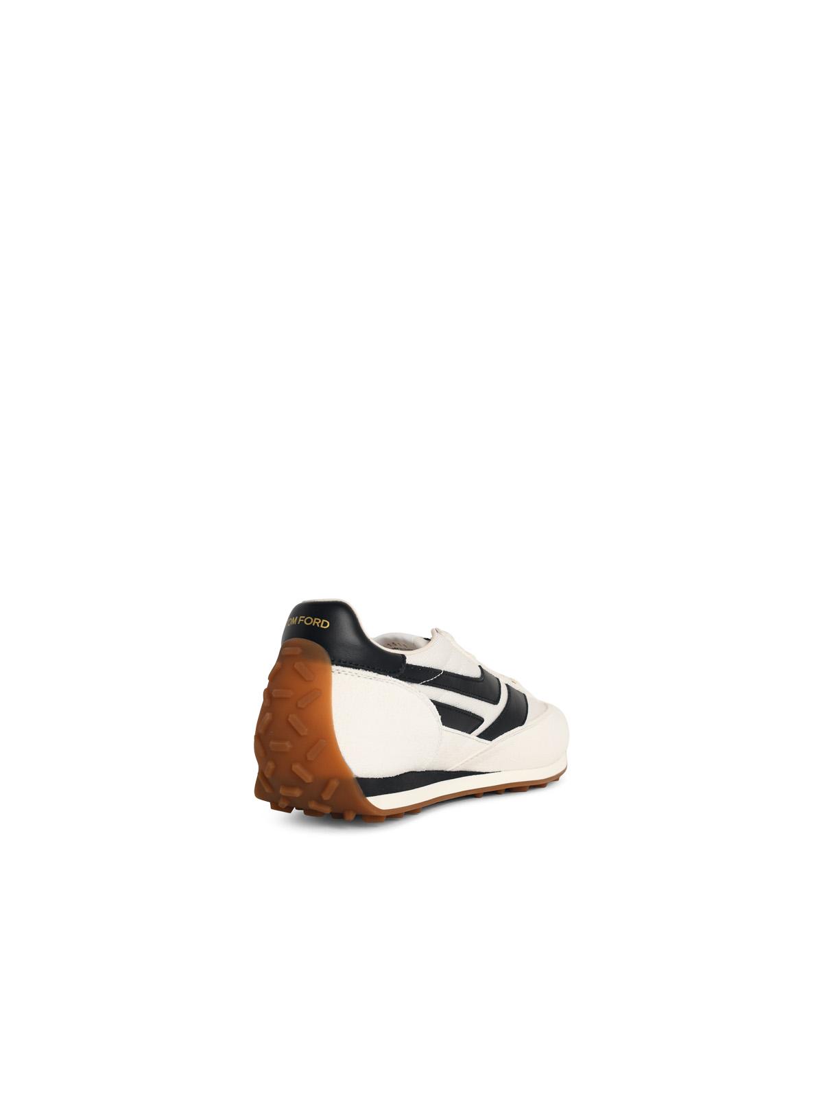 Tom Ford 'Mick' White Leather Blend Sneakers Men TOM FORD
