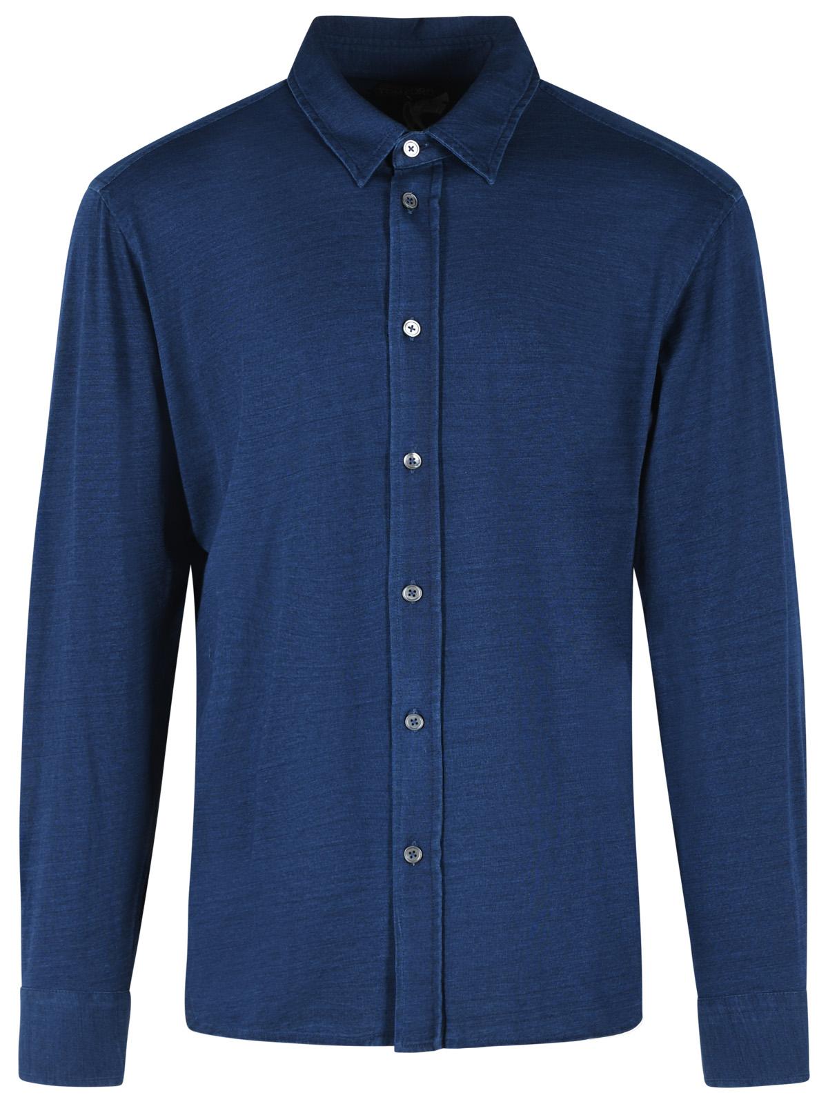 Tom Ford Blue Cotton Shirt Men TOM FORD