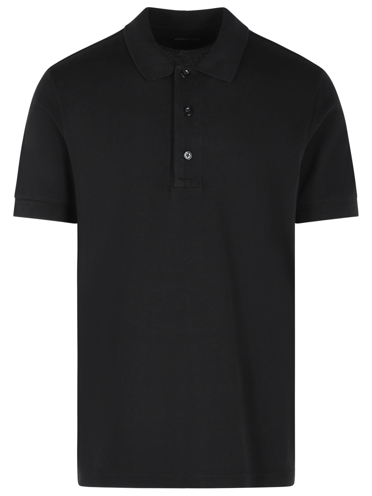 Tom Ford Black Cotton Blend Polo Shirt Men TOM FORD
