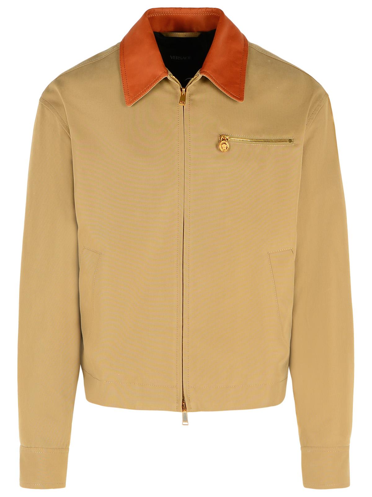 Versace Beige Cotton Jacket Men VERSACE