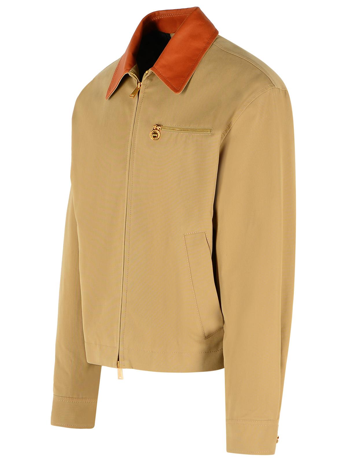 Versace Beige Cotton Jacket Men VERSACE