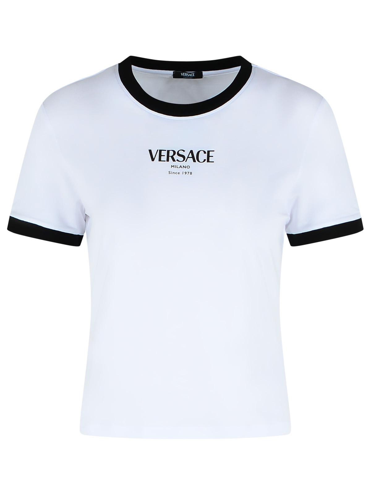 Versace White Viscose T-Shirt Women VERSACE