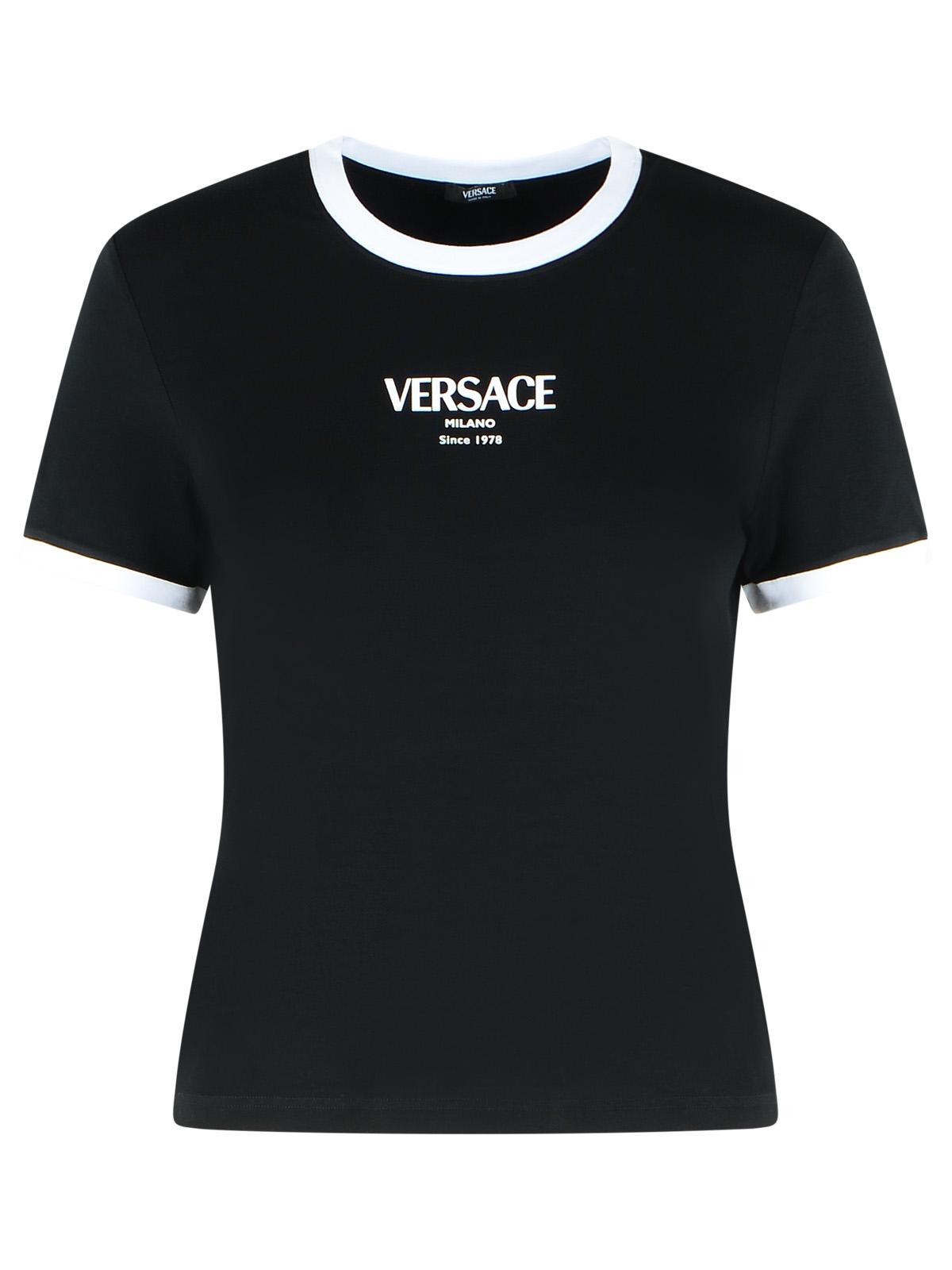 Versace Black Viscose T-Shirt Women VERSACE