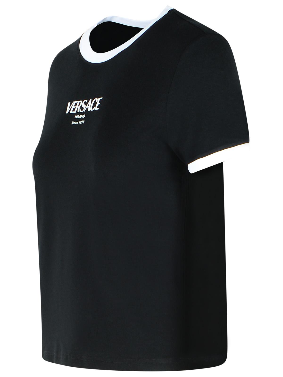 Versace Black Viscose T-Shirt Women VERSACE