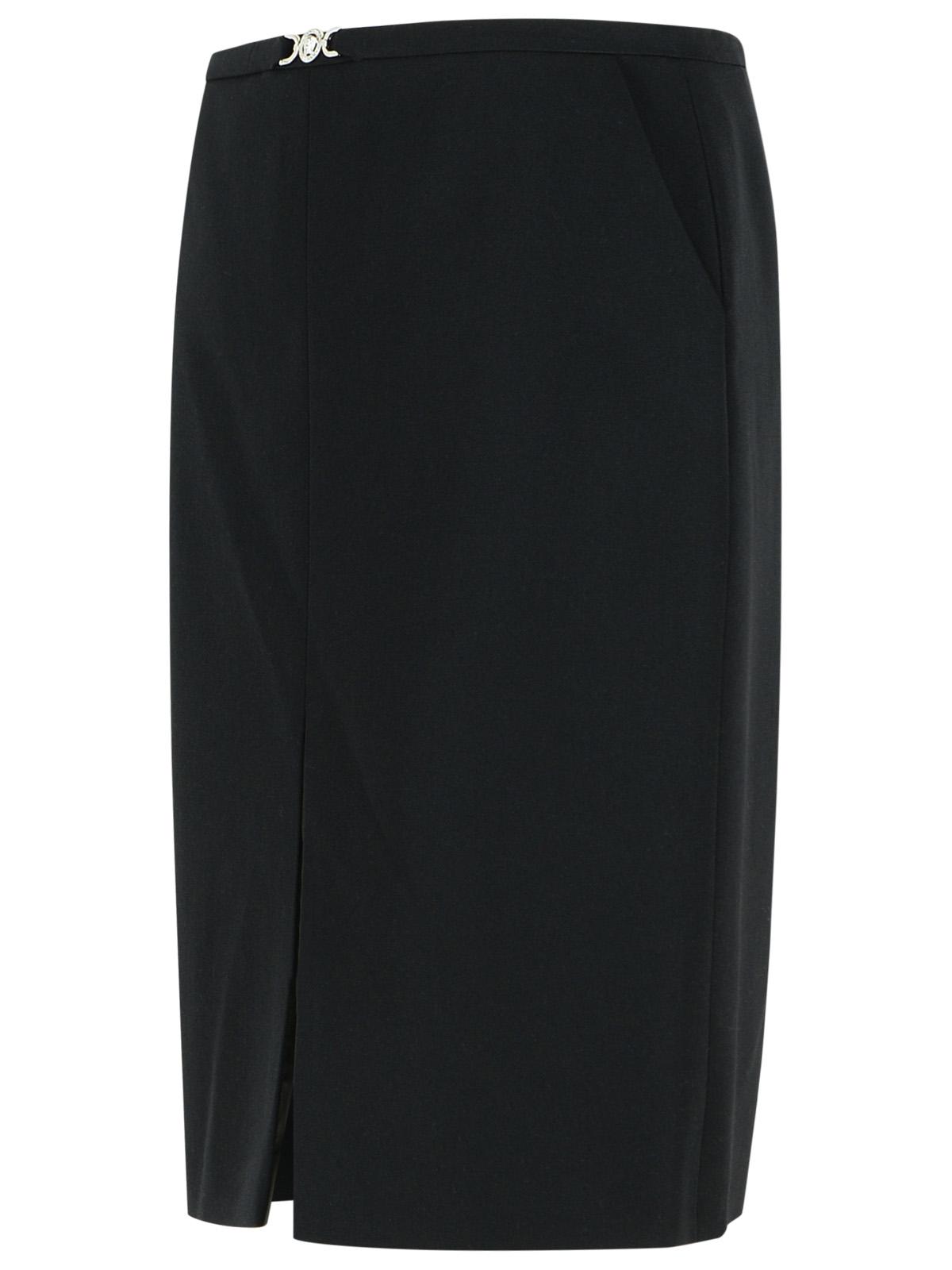 Versace Black Virgin Wool Skirt Women VERSACE