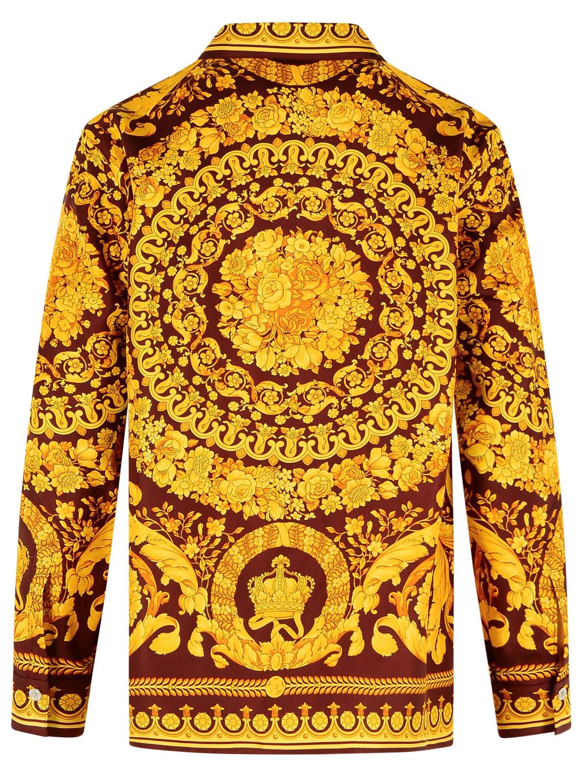 Versace Brown And Gold 'Barocco' Silk Shirt Women VERSACE
