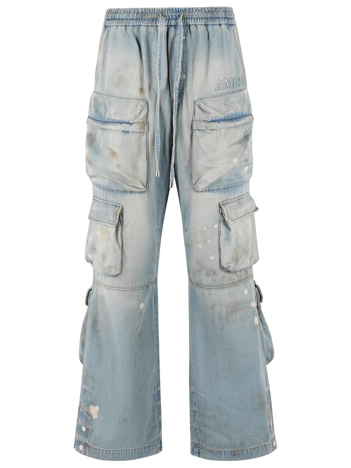 Amiri Light Blue Cotton Cargo Jeans Men AMIRI