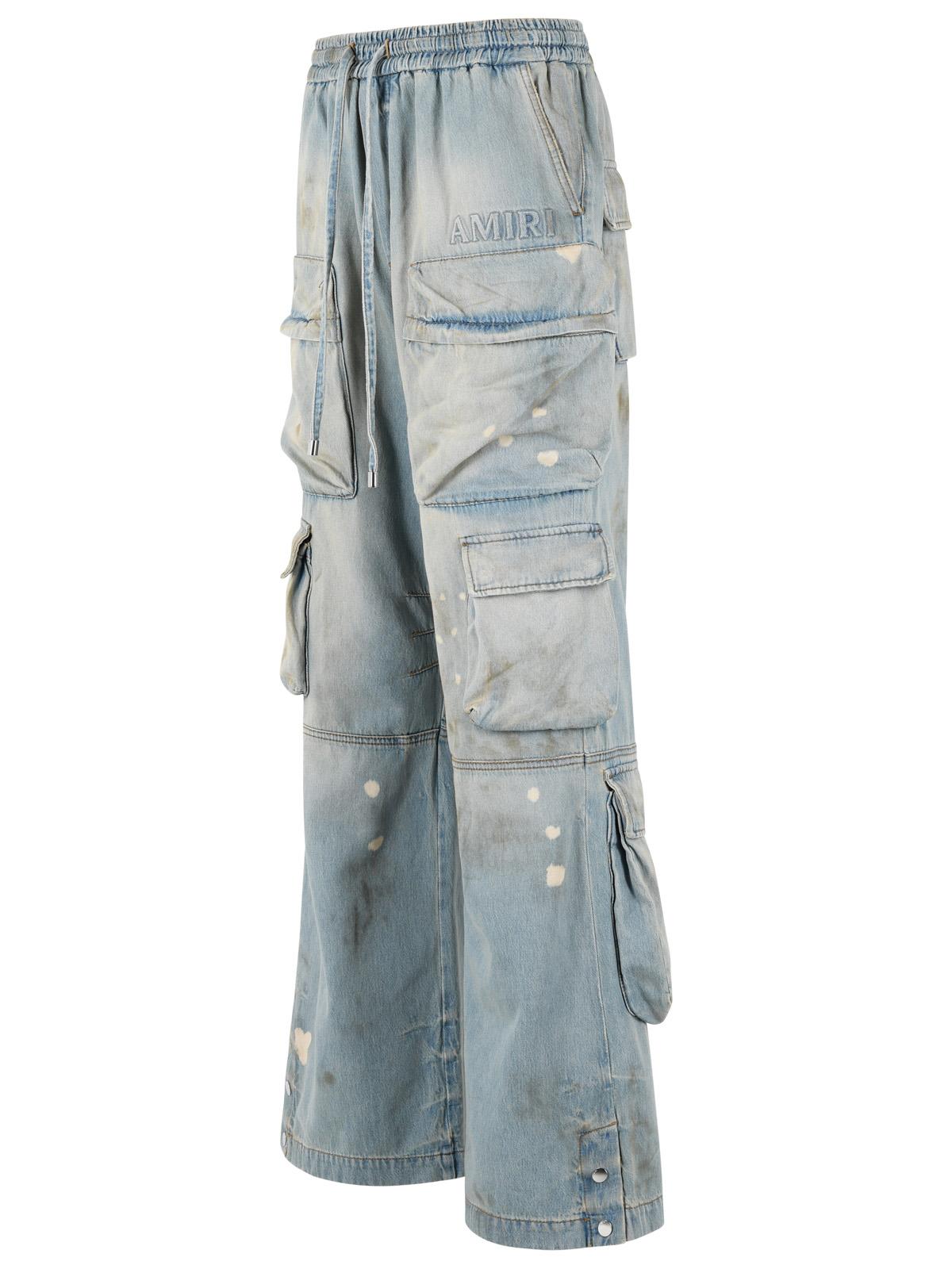 Amiri Light Blue Cotton Cargo Jeans Men AMIRI