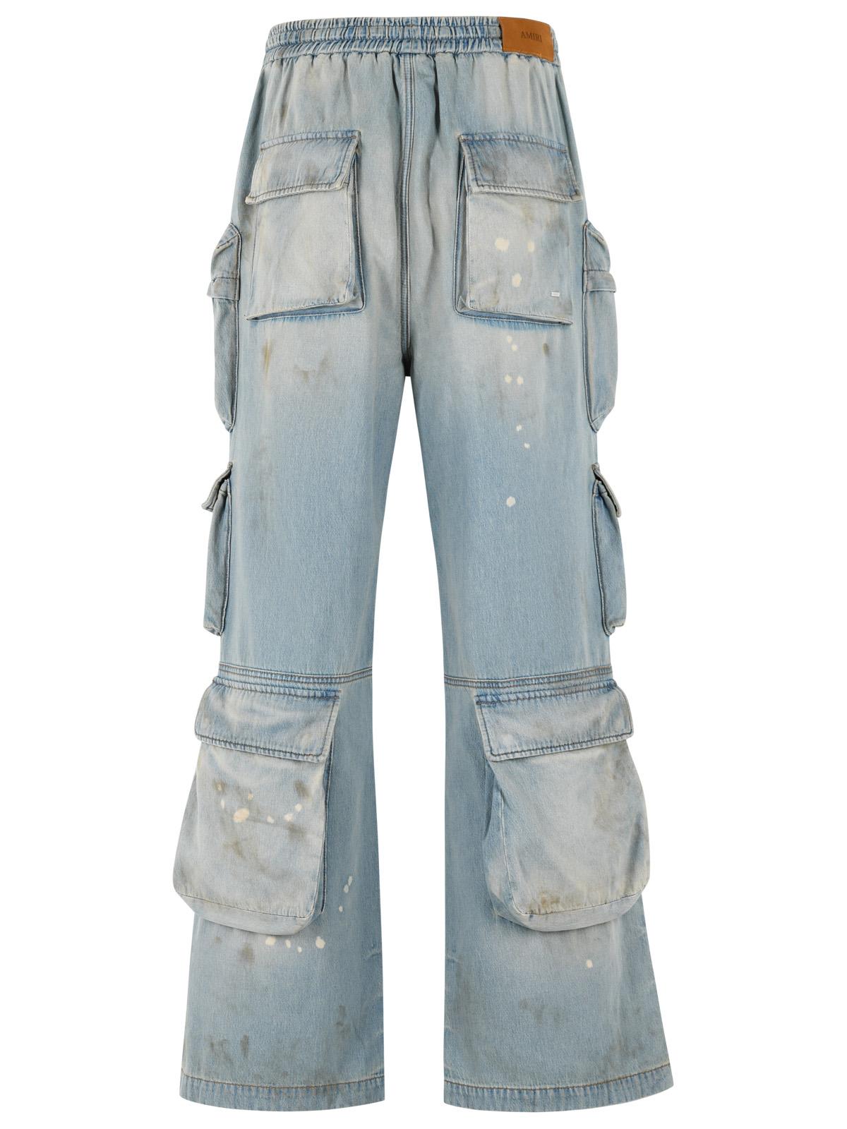 Amiri Light Blue Cotton Cargo Jeans Men AMIRI