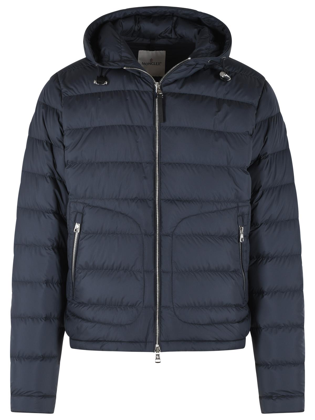 Moncler Navy Blue Polyester Short 'Sestriere' Hooded Down Jacket Men MONCLER