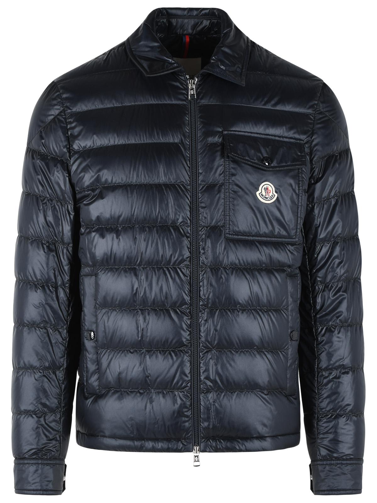 Moncler 'Mourillon' Navy Blue Polyamide Padded Shirt Jacket Men MONCLER