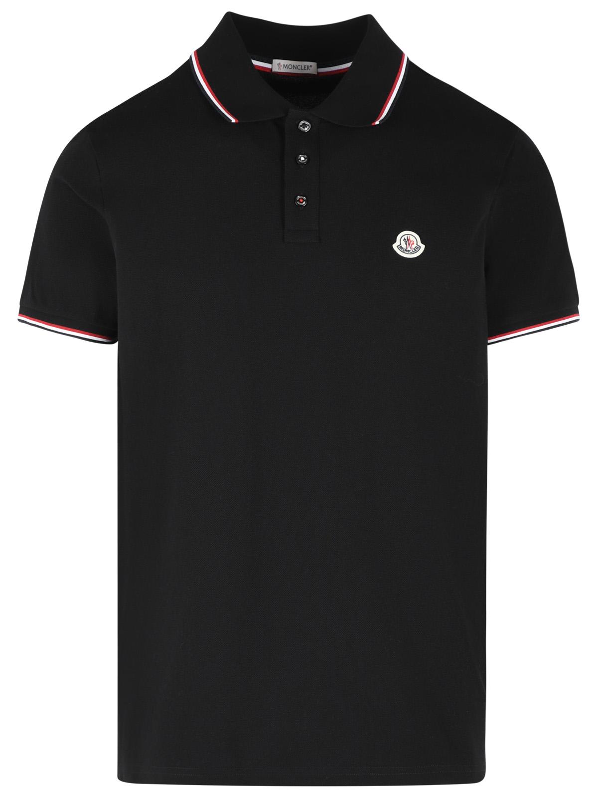 Moncler Black Cotton Polo Shirt Men MONCLER